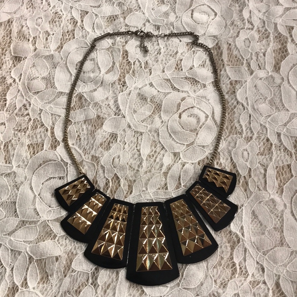 Black and gold statement necklace